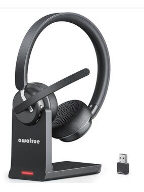 Bluetooth Wireless, Hands Free, Noise Cancelling Headset with Charging Base